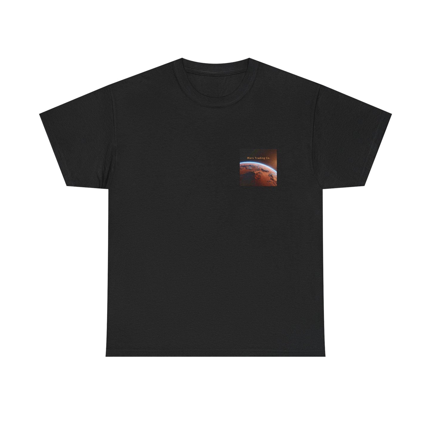 Martian Sleigh Over Snowy Village T-Shirt | Christmas Holiday Illustration