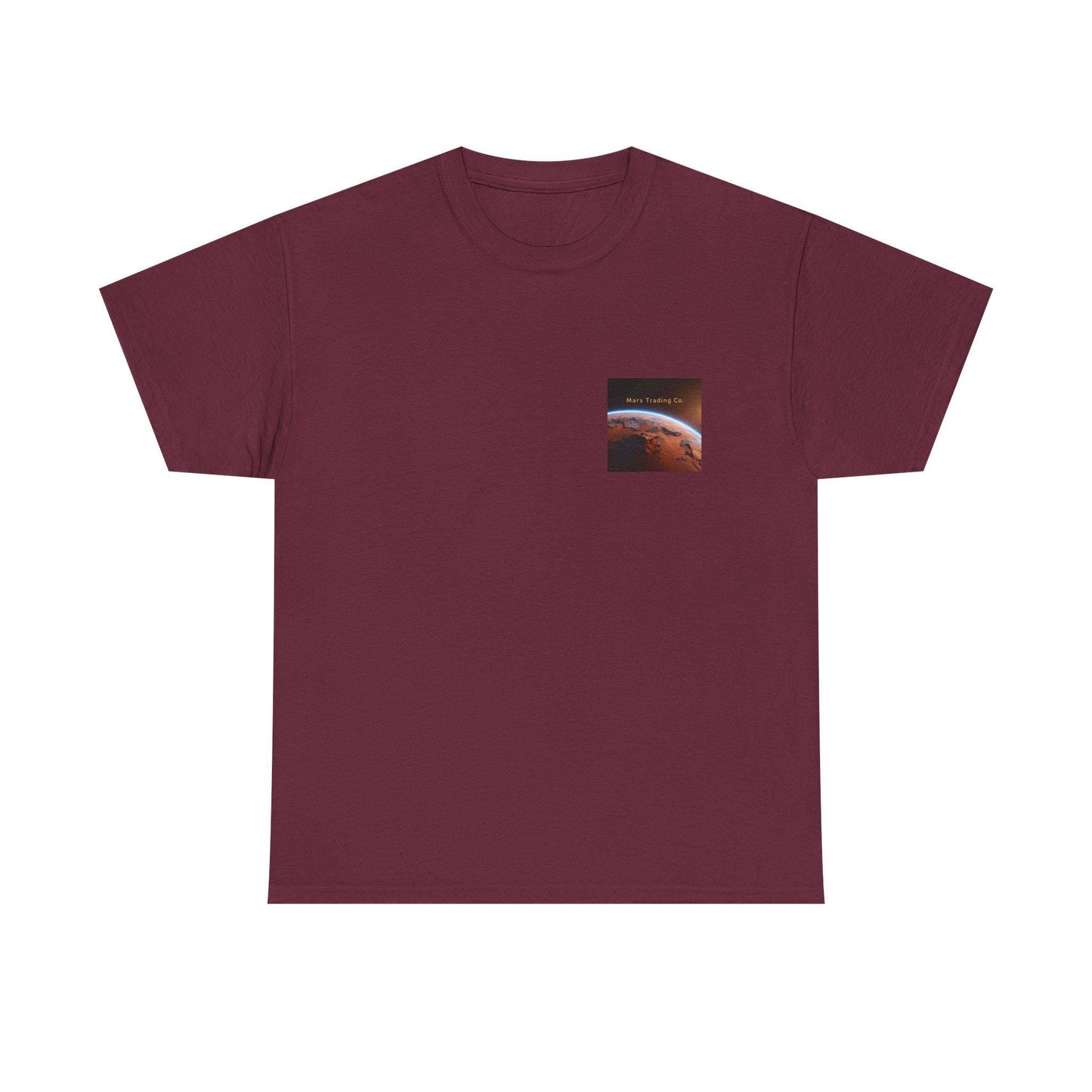 Martian Sleigh Over Snowy Village T-Shirt | Christmas Holiday Illustration
